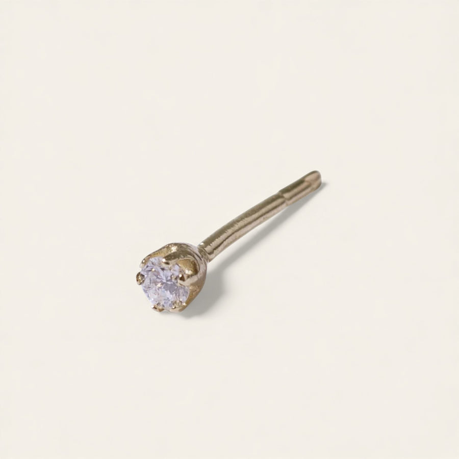 The Mini Prong Stud 9kt Rose Gold Black Diamond