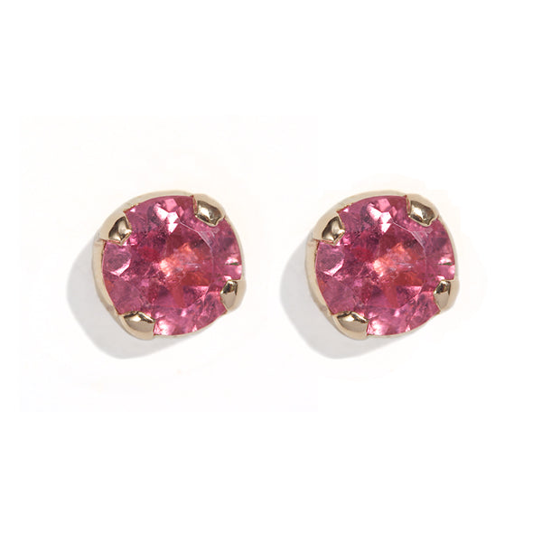 The Skinny Joy Studs  STERLING SILVER PINK TOURMALINE