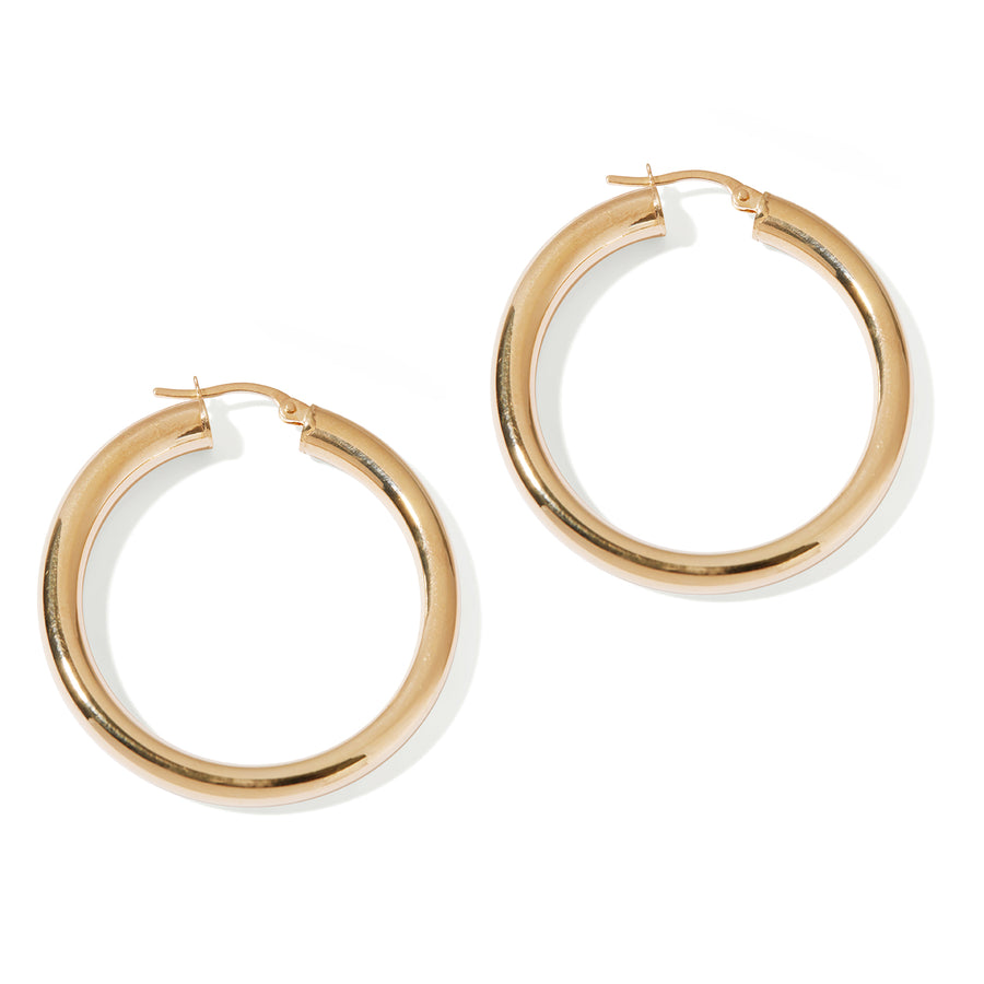 9kt Gold Hoops 38mm