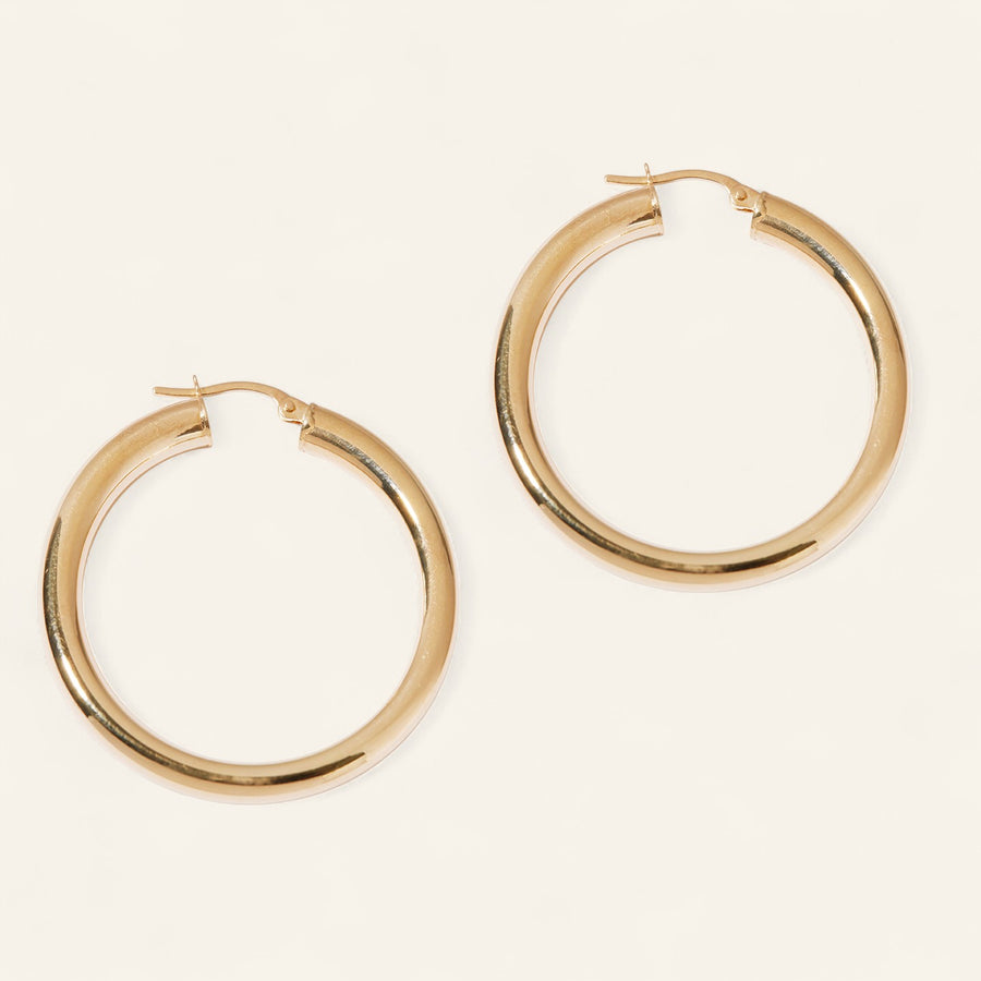 9kt Gold Hoops 38mm