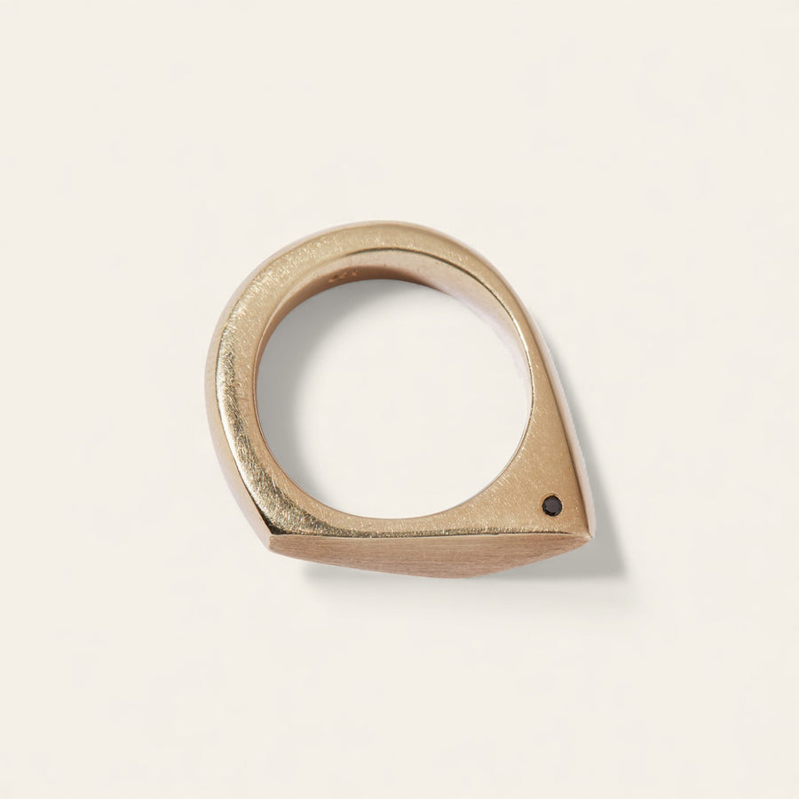 The Shaped Black Diamond Ring in Gold