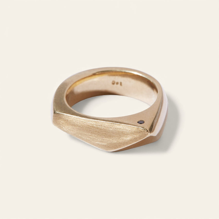 The Shaped Black Diamond Ring in Gold
