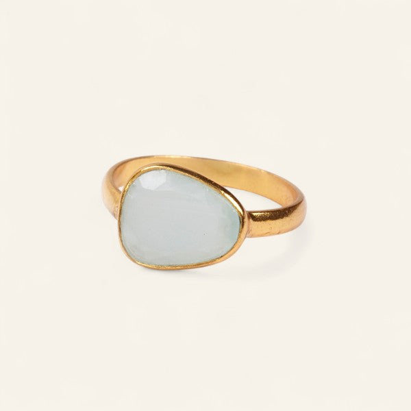The Polki Gemstone Ring Rose Quartz J Gold Plated
