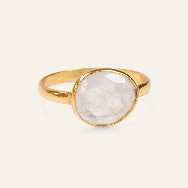 The Polki Gemstone Ring Rose Quartz J Gold Plated