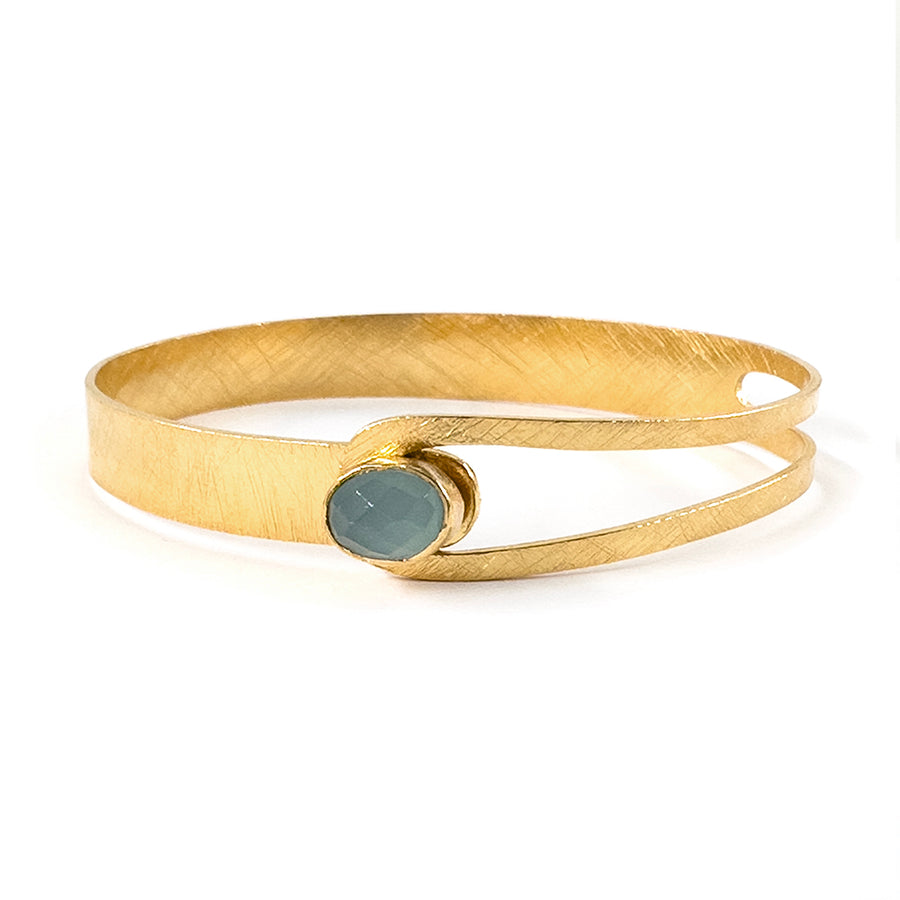 The Hooked Oval Stone Bangle