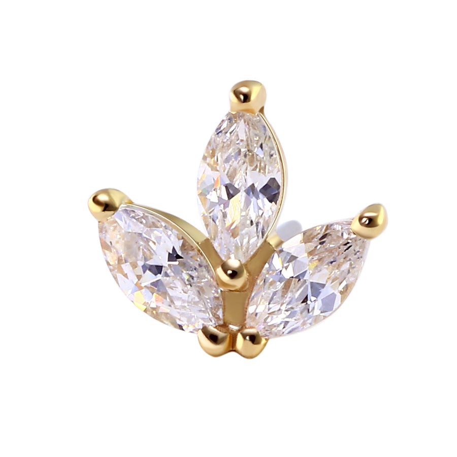 The 14kt Gold Lotus CZ Stud Top