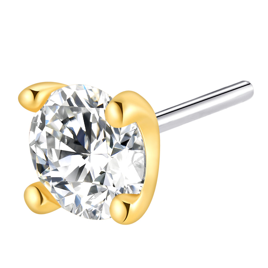 The 14kt Gold 2.5mm Prong Lab-Grown Diamond Stud Top