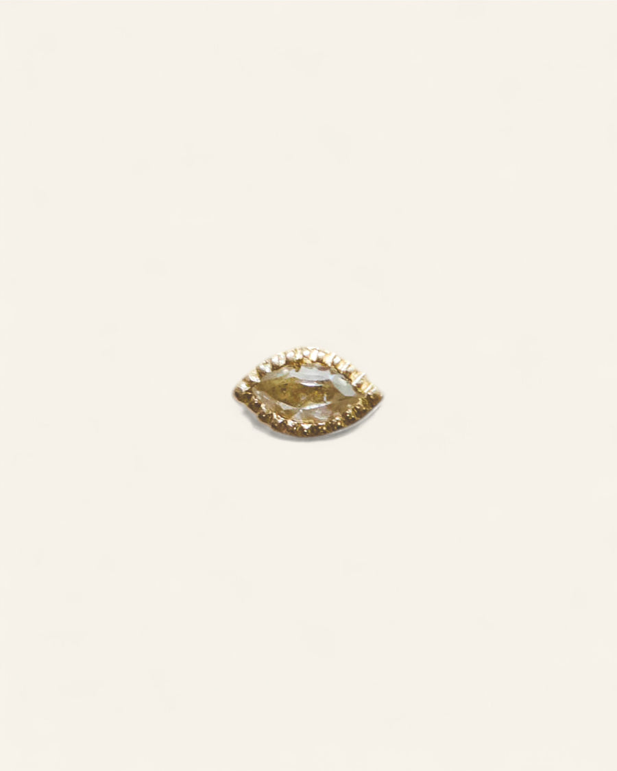 The 14kt Gold Marquise White Topaz Stud Top