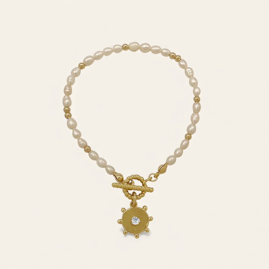 The Beaded Pearl & Sun Bracelet