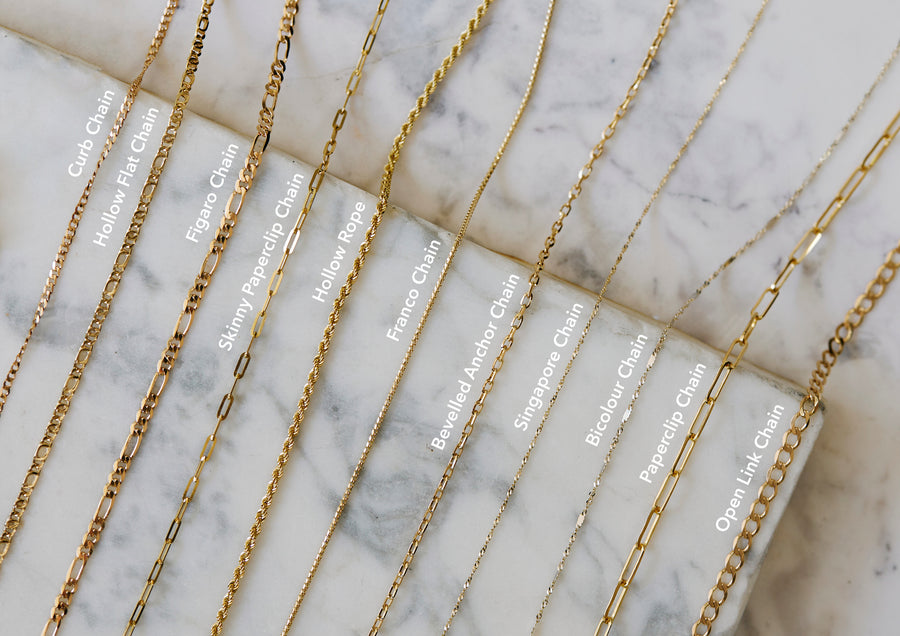 9kt Yellow Gold Singapore Chain / 25 Gauge / 45cm