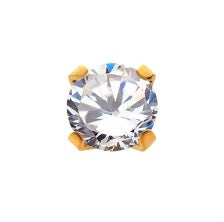 The 24Kt Gold PVD 2.5mm Prong CZ Stud Top