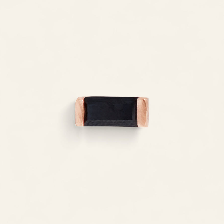 9kt Rose Gold and Spinel Baguette Stud