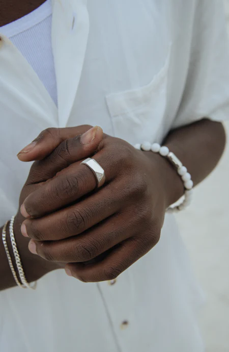 The Faceted Ring in Silver