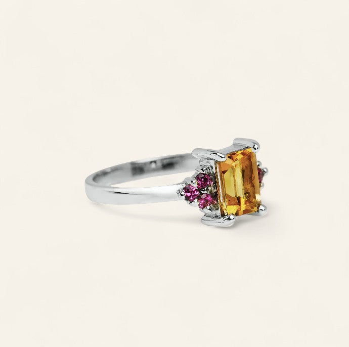 The Rectangle Lewis Cluster Ring | Sterling Silver Tourmaline – Black ...