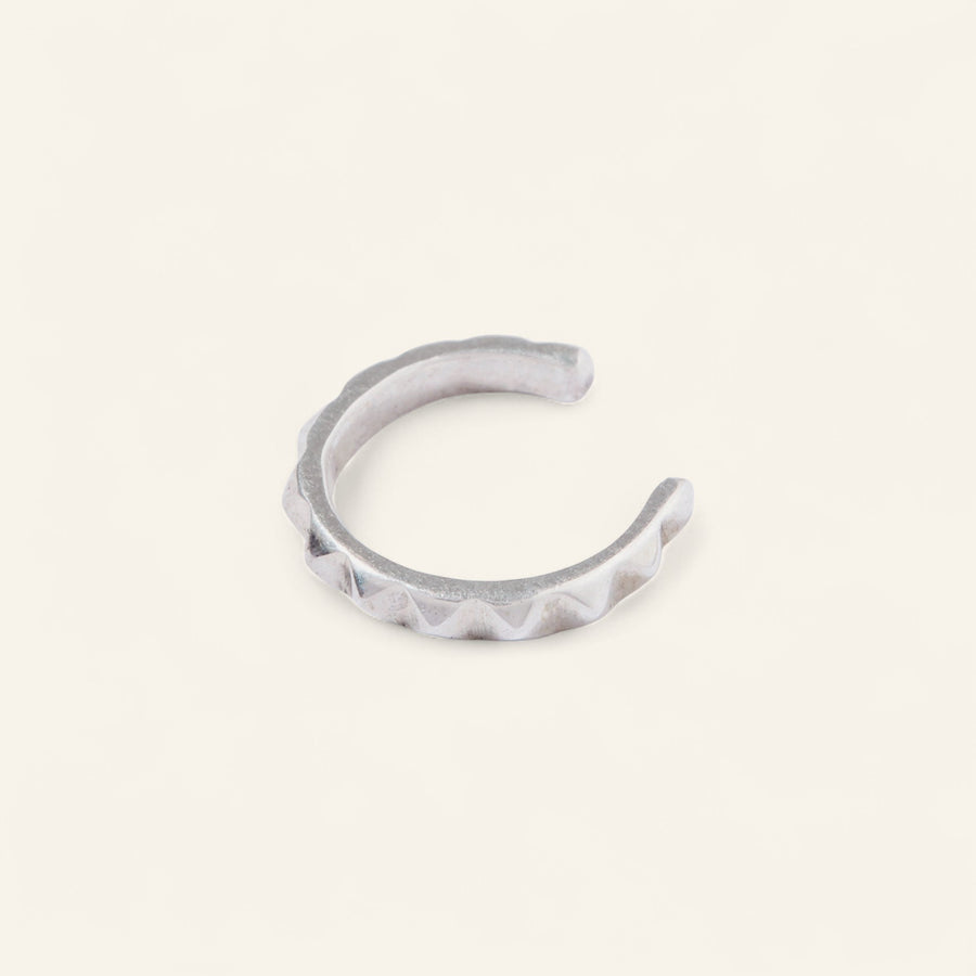 Silver Faceted Ear Cuff