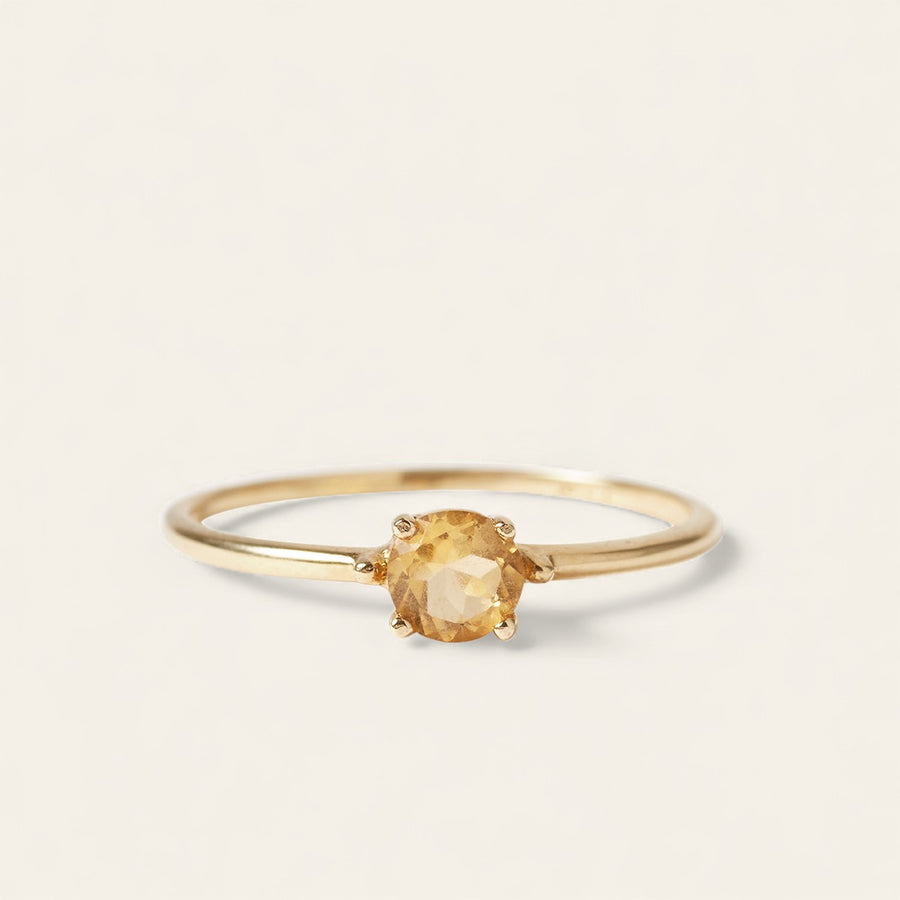 The Birthstone Ring in 9kt Yellow Gold 9kt Yellow Gold Lab-Grown White Diamonds L