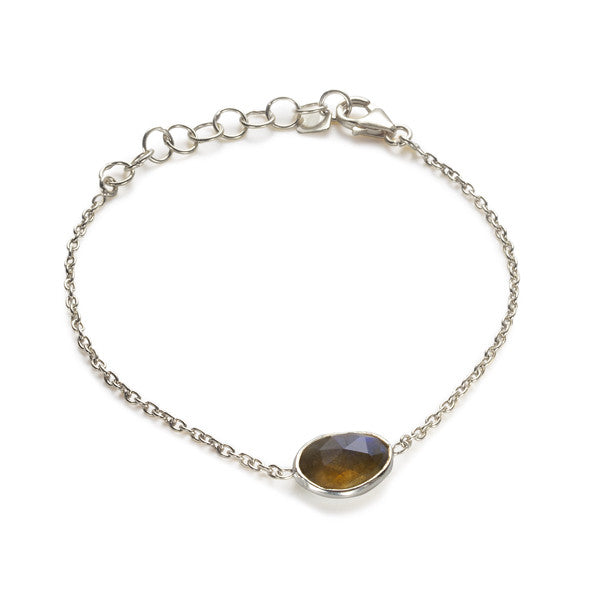 The Faceted Stone Bracelet in Silver