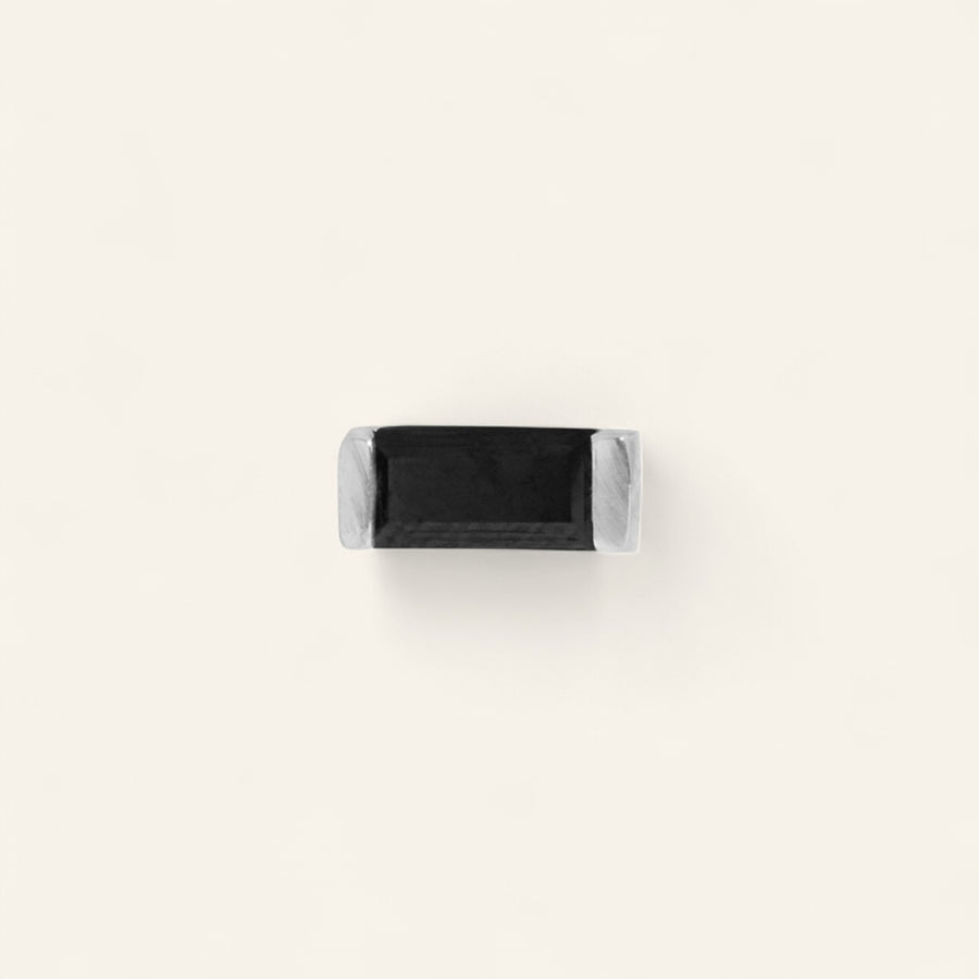 Silver and Spinel Baguette Stud