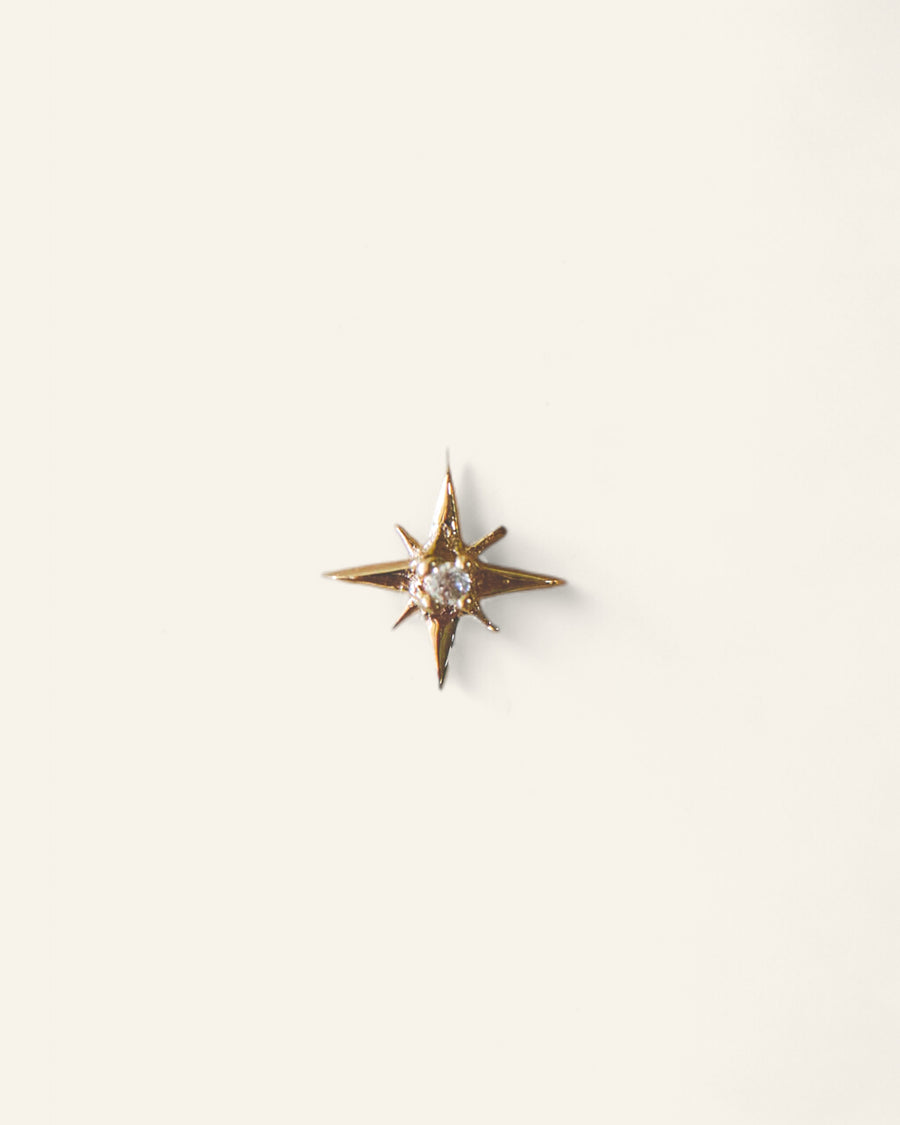 The 14kt Gold Stoned Star Stud Top