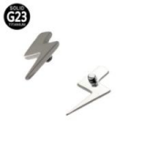 The Titanium Lightning Bolt Stud Top