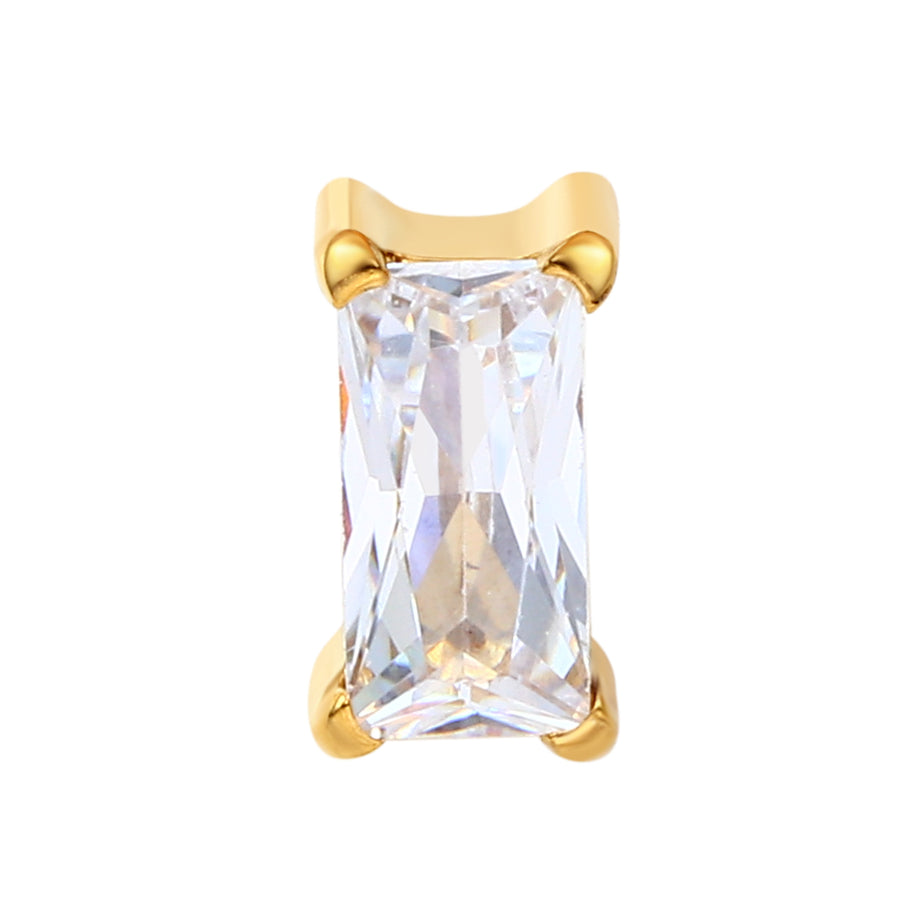 24kt PVD Titanium Threaded Baguette Prong