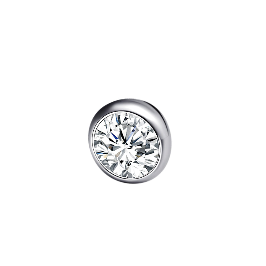 The Titanium 2mm CZ Bezel Stud Top - Threadless