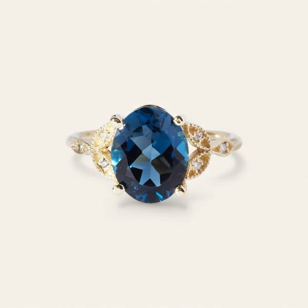 The Tri Diamond Oval Cut Stone Ring