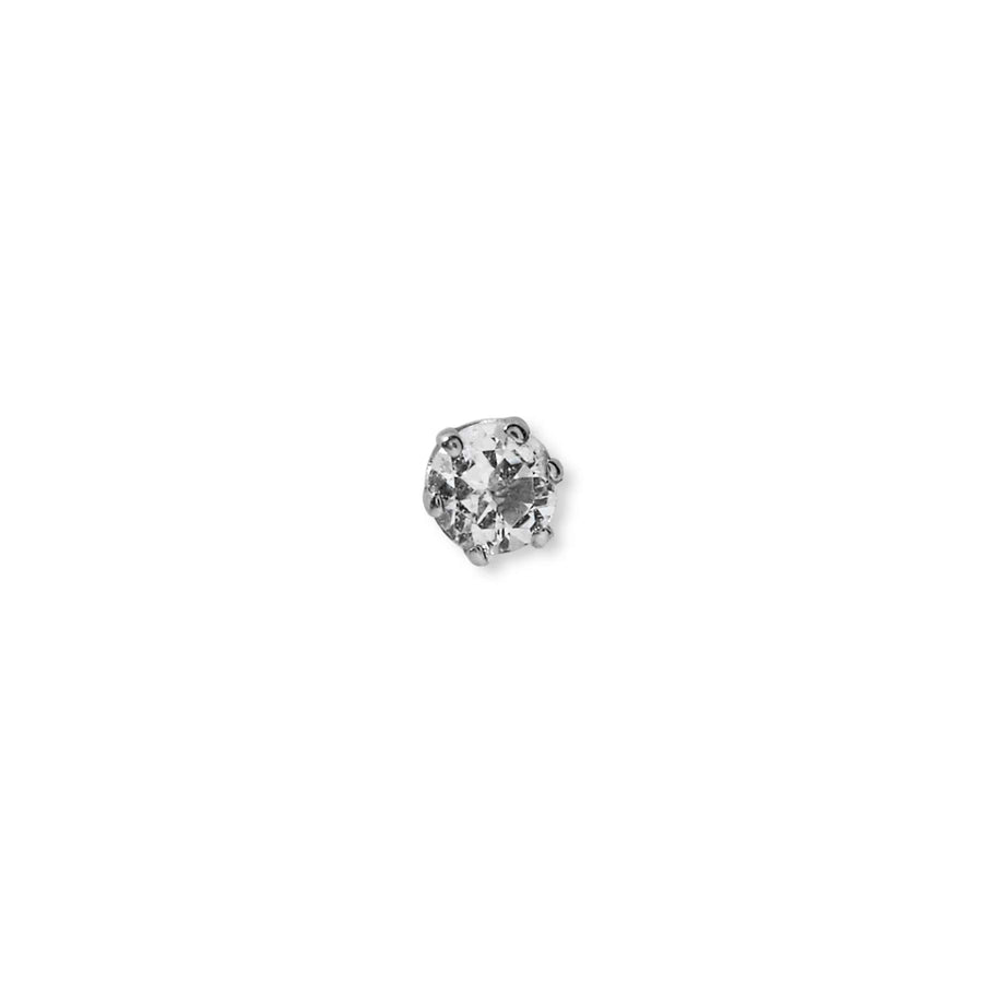 The 9kt White Gold Mini Prong Set Stone Stud