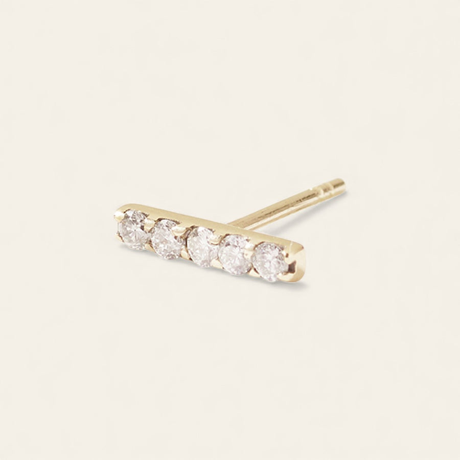 The Sapphire Bar Stud in 9kt Yellow Gold