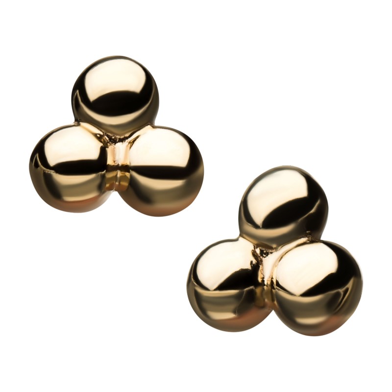 The 14kt Gold 4.2mm Tri Bead Stud Top
