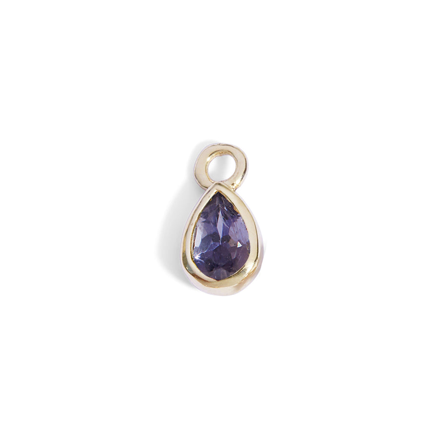 The 6x4 Pear Cut Iolite Charm in 9kt Gold-Labrets & Piercing-Black Betty Design