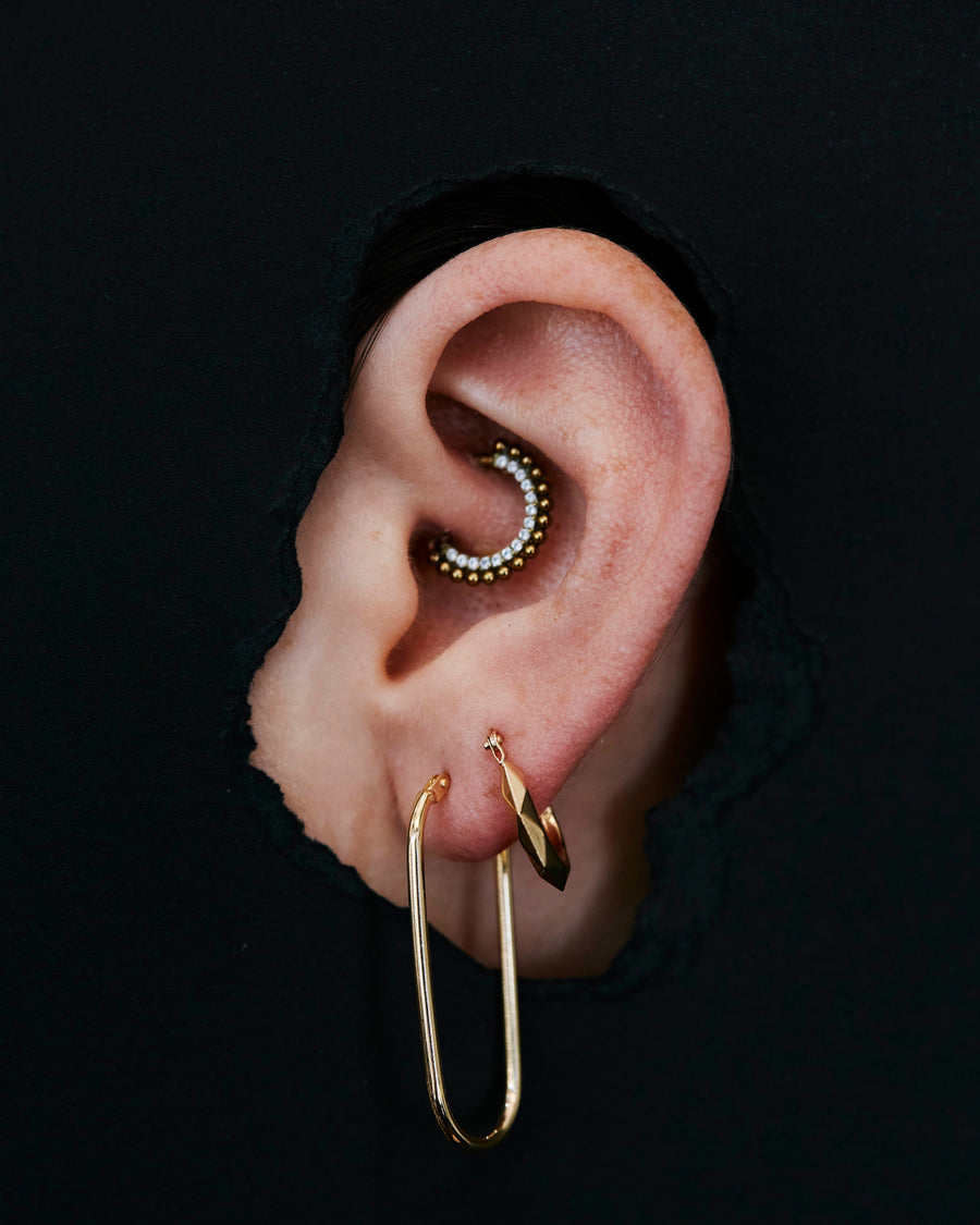9kt Gold Paperclip Hoops / 35x15mm