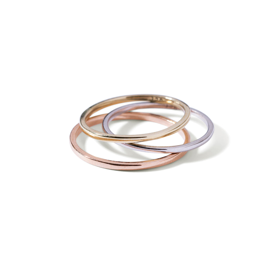 The Simple Stacking Band in White Gold-Ring-Black Betty Design