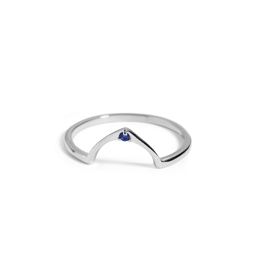 The Wishbone Sapphire Ring in Silver-Ring-Black Betty Design