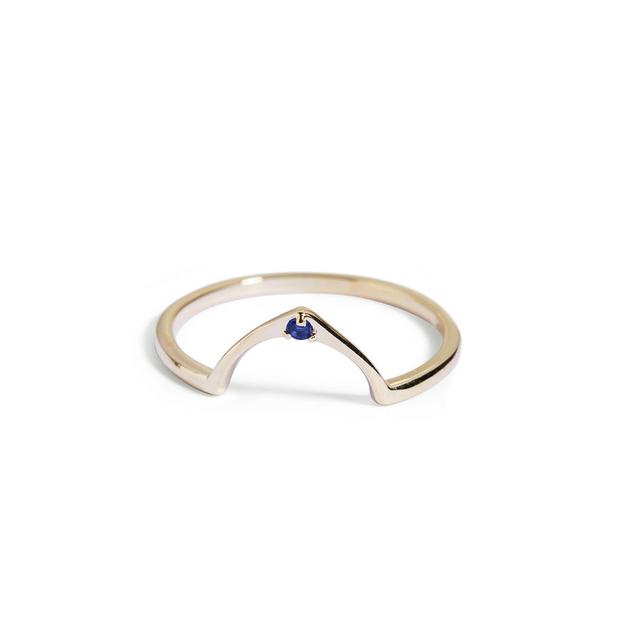 The Wishbone Sapphire Ring in Gold-Ring-Black Betty Design
