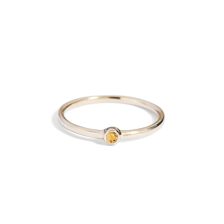 The Mini Citrine Stacker in 9kt Gold-Black Betty Jewellery Design, South Africa