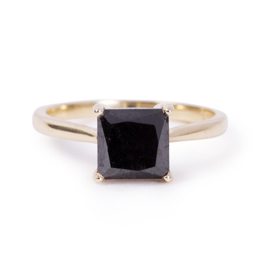 The 7x7 Square Cut Black Diamond Ring-Ring-Black Betty Design