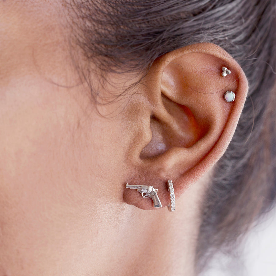 The Tri Balled Stud in Silver-Earrings-Black Betty Design