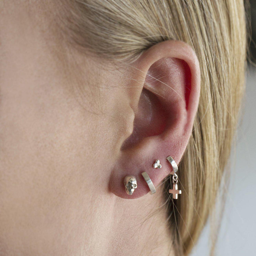 The Gold Skull Studs With Diamond Eyes-Earrings-Black Betty Design
