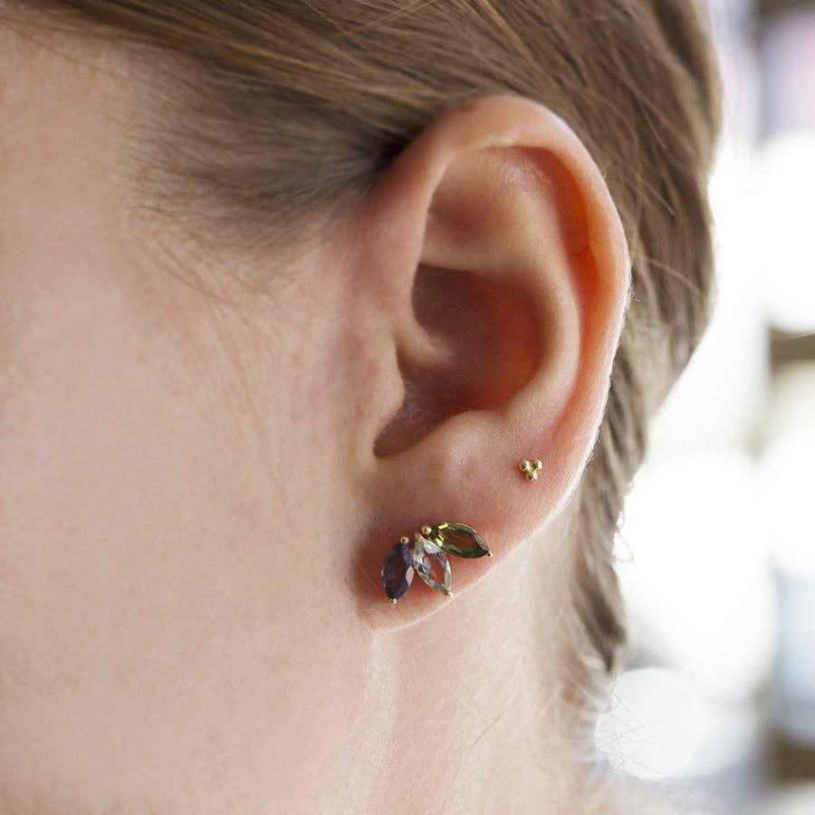 The Tri Citrine Marquise Stud in 9kt Gold