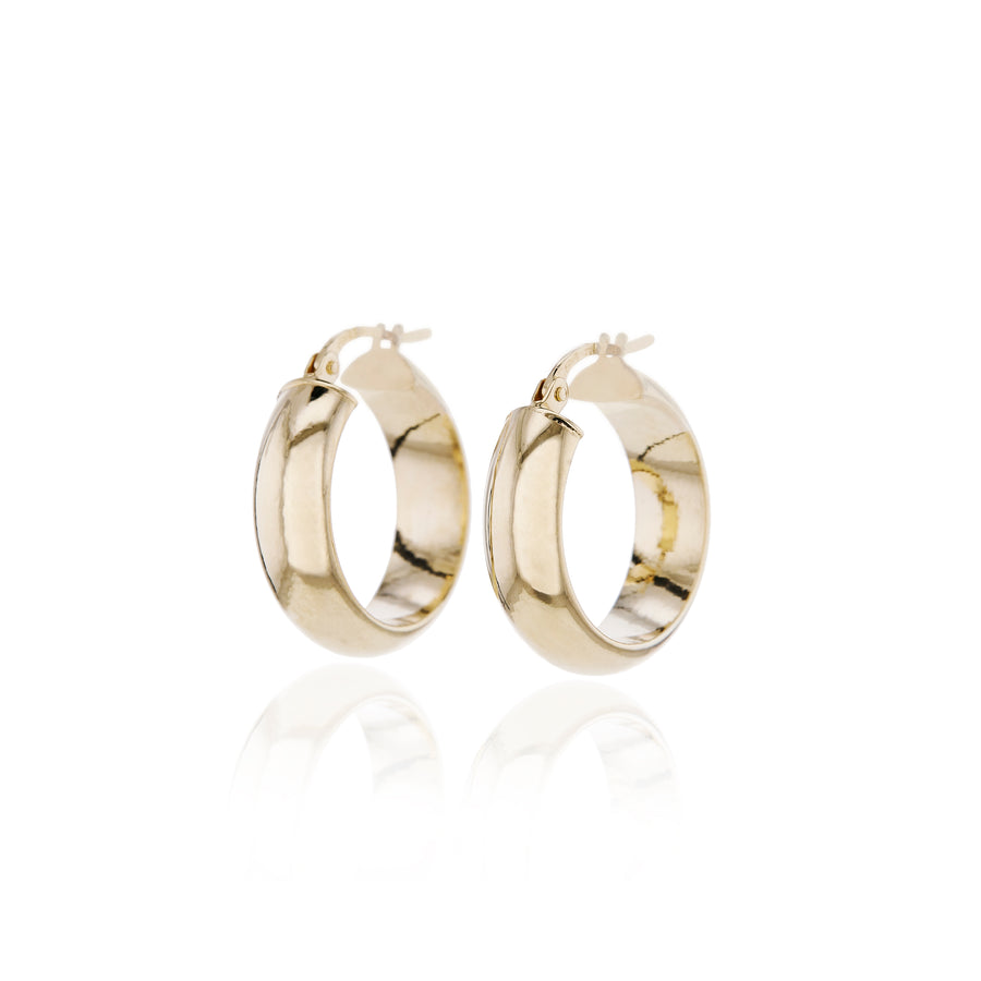 9kt Gold Chunky Hoops / 24x6mm