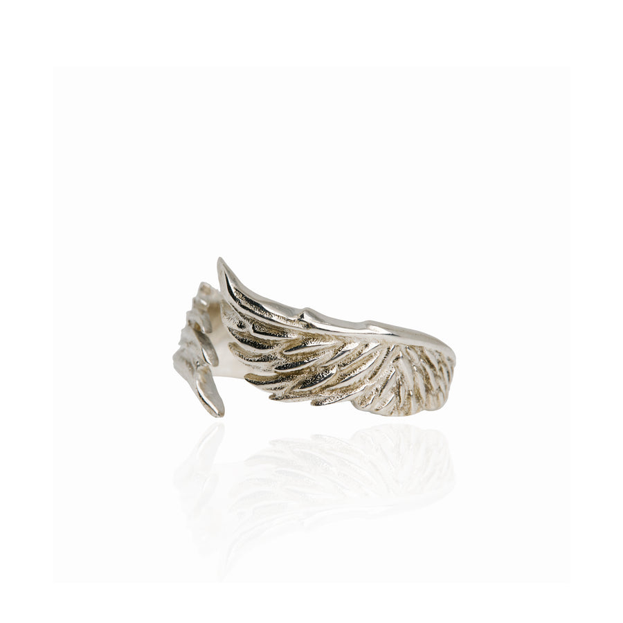 The Open Winged Ring in Silver
