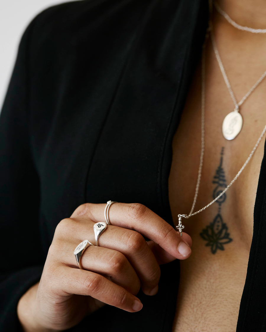 The Dagger Necklace in Silver