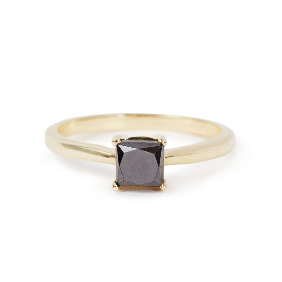 The 5x5 Square Cut Black Diamond Ring-Ring-Black Betty Design