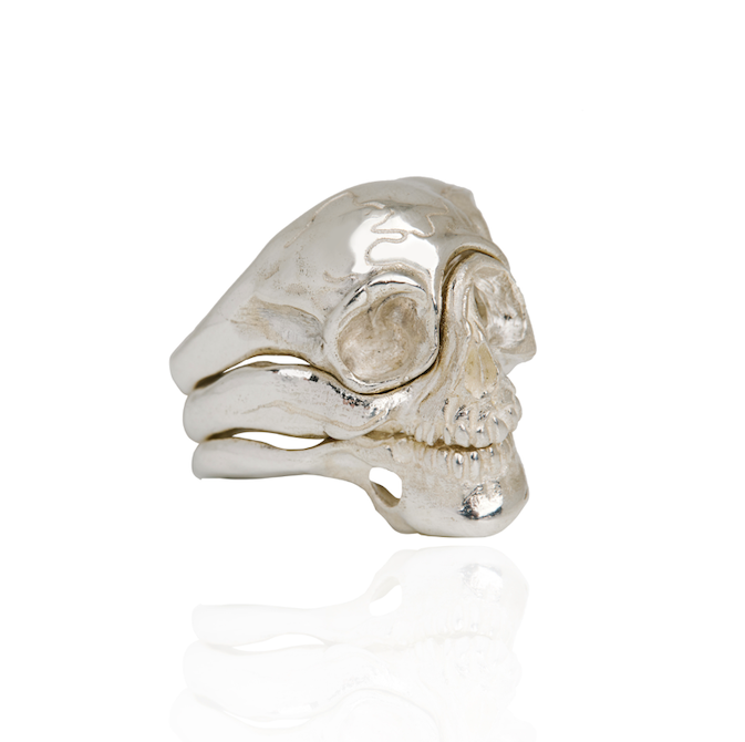 The Stacking Skull Ring in Silver