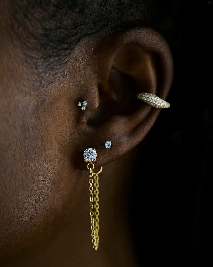 The Chained CZ Stud