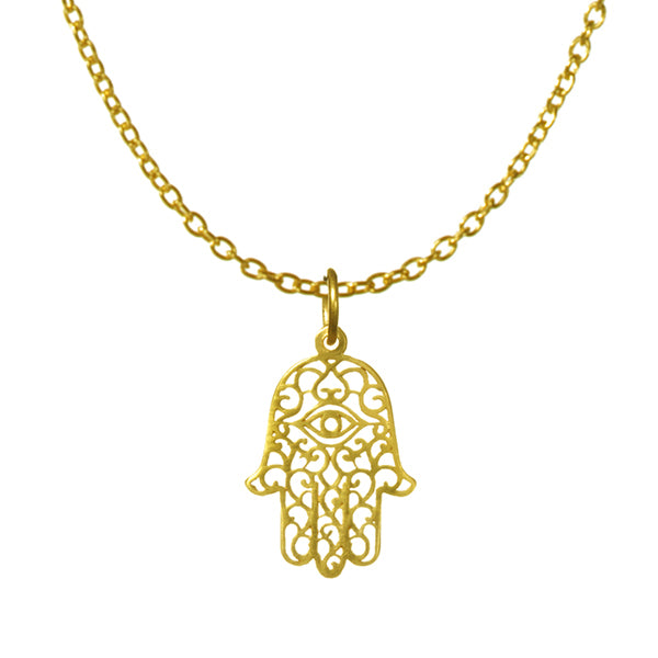 Flicker Hamsa Silver Necklace Rosegold - Silver Jewellery - Shinewine –  Shinewine.co