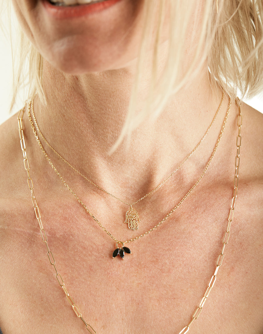 The Golden Hamsa Hand Necklace-Necklace-Black Betty Design