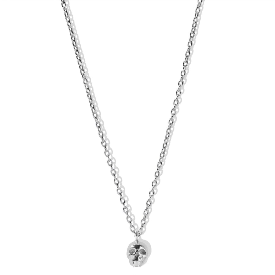 The Single Skull Necklace in Silver-Necklace-Black Betty Design