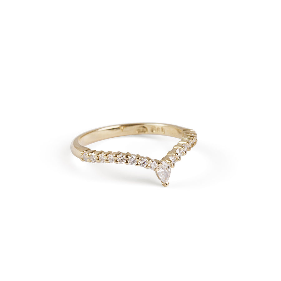 Pear Cut Diamond V Half Eternity Ring-Ring-Black Betty Design